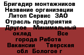 Бригадир монтажников › Название организации ­ Литоп-Сервис, ЗАО › Отрасль предприятия ­ Другое › Минимальный оклад ­ 23 000 - Все города Работа » Вакансии   . Тверская обл.,Бологое г.